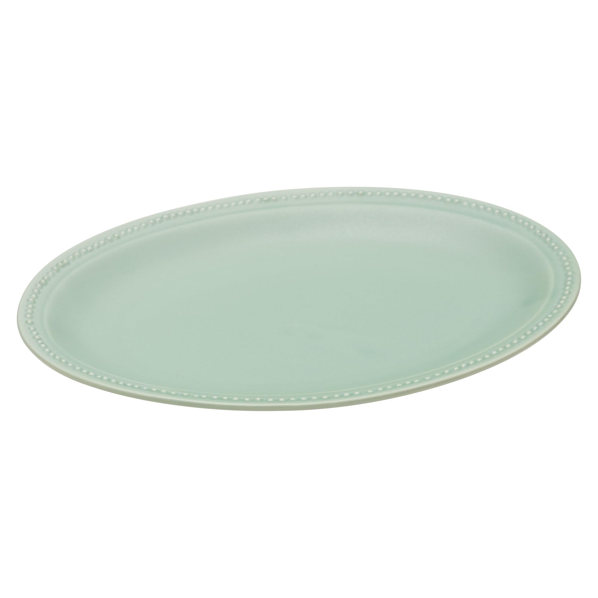 Amazon.co.jp: 中皿 和食器 リムドットプレートM ミントグリーン 美濃