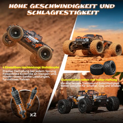 HAIBOXING Ferngesteuertes Auto 4WD RC Auto 36 km/h Hochgeschwindigkeits 1/18 Monstertruck 2.4GHz All Terrain Wasserdicht Rennauto Geländewagen, Crawler Spielzeug Geschenk für Kinder Erwachsene