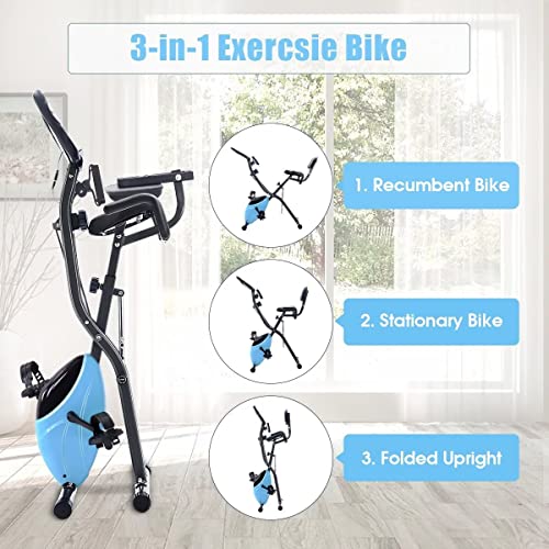 Merax Folding Exercise Bike For Home, 3In1 Upright
