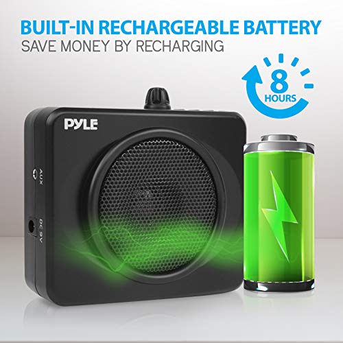 PYLE-PRO-Portable-Waist-Band-PA-Speaker-System-Compact-Voice-Amplifier-and-Headset-Microphone-Set-with-Built-in-Rechargeable-Battery-MP3USB-Playback-AUX-Power-Adapter-Strap-Belt-Clip-PWMA60UB