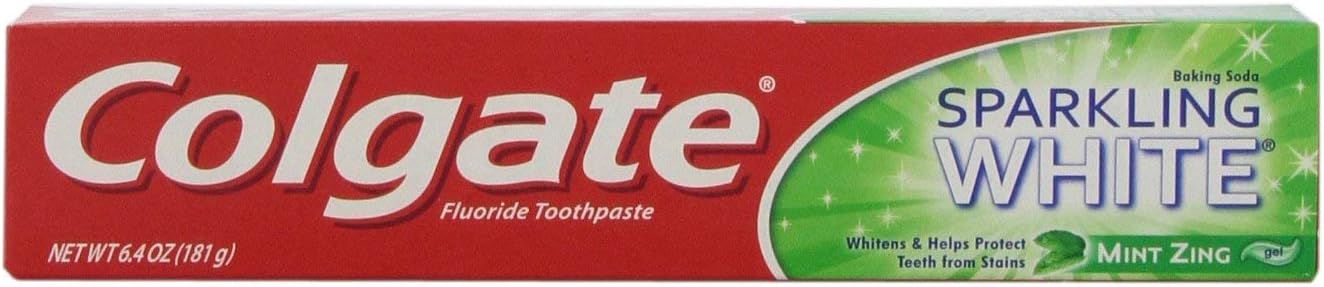 Colgate Sparkling White Baking Soda Anticavity Fluoride Toothpaste, Mint Zing 6 oz
