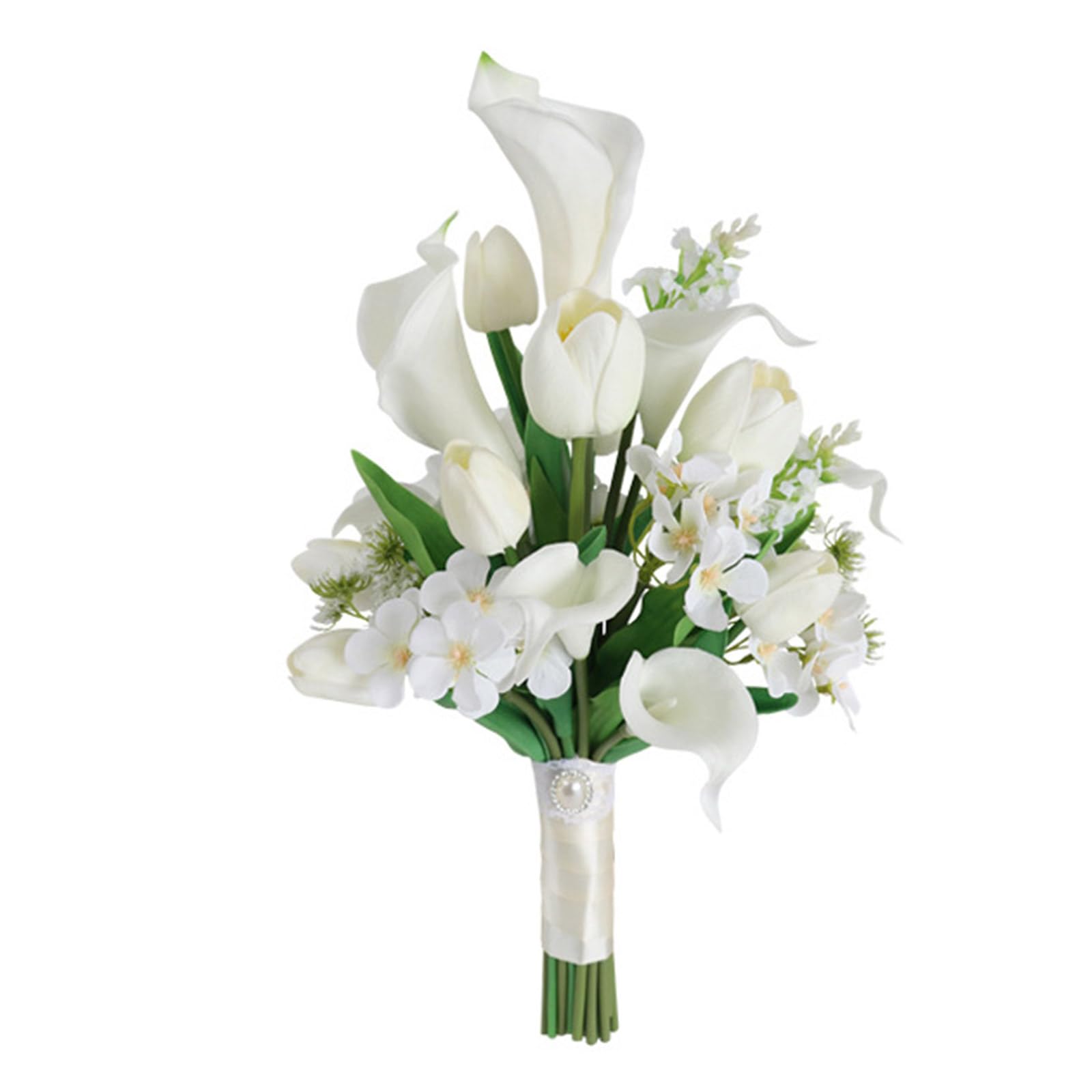 Ramo de novia de aspecto real en cascada artificial con flores vintage premium 8