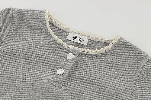 Toddler Girls Henley Long Sleeve Shirt,Crewneck Pullover Tops for Girls2