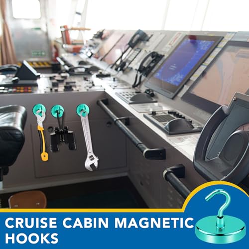 image for LOVIMAG Magnetic Hooks for Cruise Cabins, 170Lbs Cruise Magnets, Green