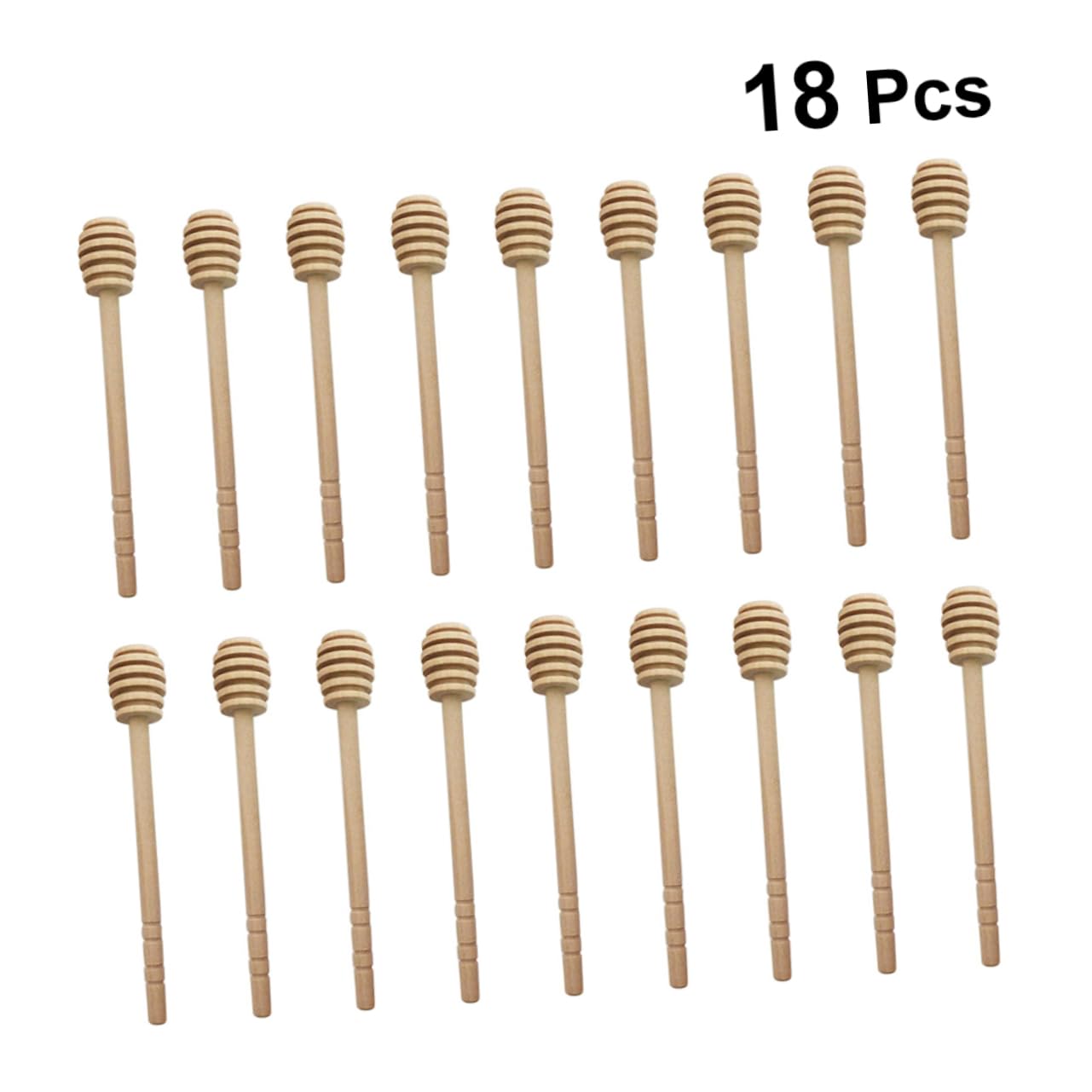 OFFSCH 18Pcs Wooden Honey Mixing Sticks Creative Drink Stirring Sticks for Milk Tea and Beverages and Portable for Home and Bar Use