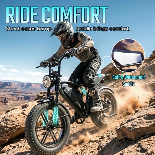 Image of TST Electric Bike for Adults, 1500W Peak Motor 60 Miles Fat Tire Ebike with 48V 15Ah Removable Battery 20 inch Fat Tire Electric Bike, Dual Suspension