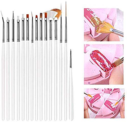 DALUCI Nail Art Kit - 3D Nail Art Pen & Brush Painting Polish Design Kit 15 Nail Brushes,5 Nail Dotting Pen,10 Adhesive Nail Striping Tape (30 Pcs) - Image 5
