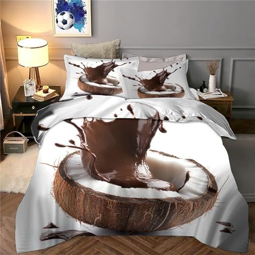Housse de couette microfibre ultra douce parure de lit 3D 135x200