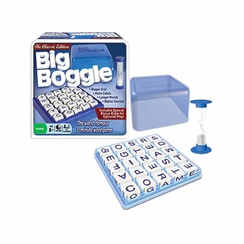 Big Boggle And Boggle Classic Edition Word Board Game For Kids, Adults, Elderly Bundle With Mr Dice Drawstring Bag #TOP4