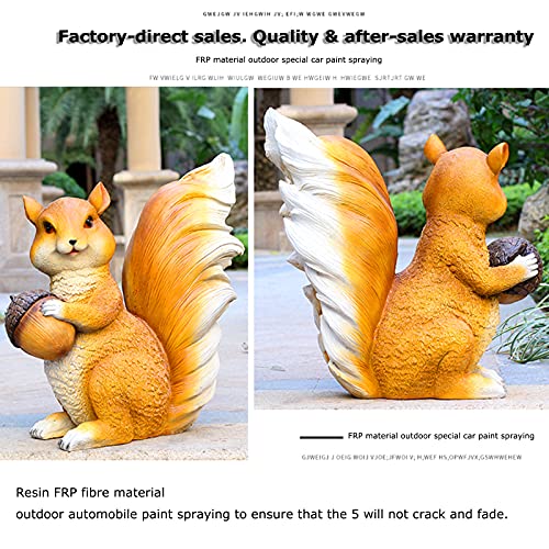 Statue d'écureuil pour jardin en résine résistante et durable - 2
