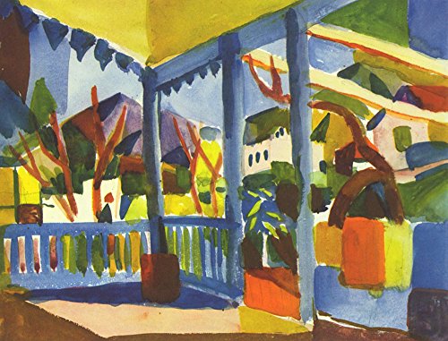 August Macke Stalls Semi Gloss Print extra large pour décoration