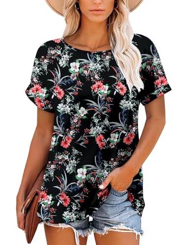 KISSMODA Summer Short Sleeve T Shirt Loose Fit Casual Dressy Women Top 2025 Trendy Ladies Fashion Blouses(S-3XL)