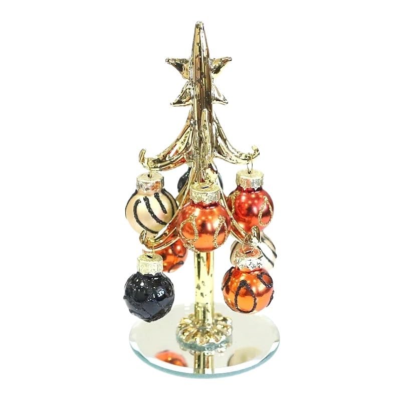 LiuliuBull Adornos navideños de Cristal Dorado de 2 cm de Colores: Bolas de Cristal Huecas Colgantes for decoración navideña(Naranja)