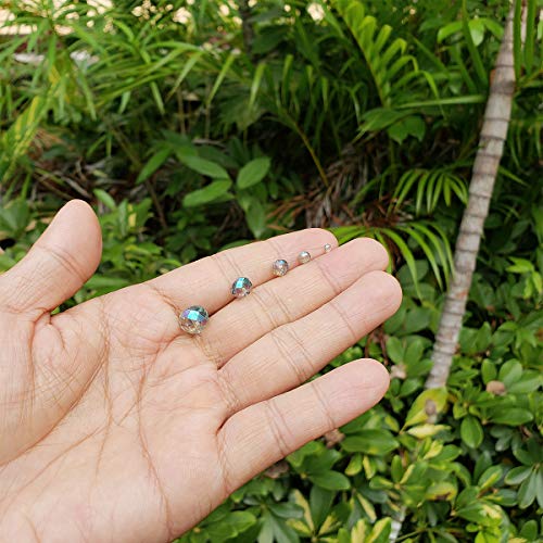 Image of Clear Green Rondelle Glass Beads for Jewelry Making, Faceted Briolette Crytal Spacer Beads for Bracelet Necklace Earring (2mm 4mm 6mm 8mm 10mm Mixed Sizes, 1000pcs)