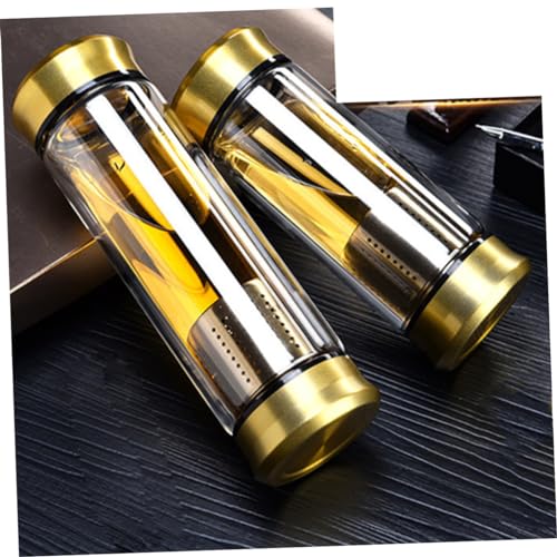 Ciieeo 2Pcs Garrafa De Chá De Vidro - Garrafa De Água De Chá De Vidro Infusor De Chá De Viagem Garra