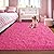 LOCHAS Ultra Soft Indoor Modern Area Rugs Fluffy Living Room Carpets for Children Bedroom Home Decor Nursery Rug 4x5.3 Feet, Hot Pink