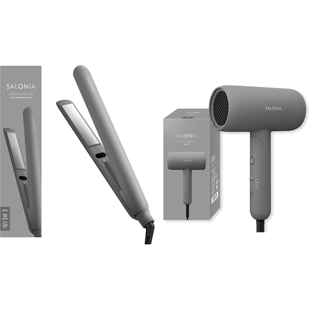 新品 SALONIA スムースシャイン ドライヤー＆ストレートアイロン 2点 Amazon.co.jp: 【2点セット 【Amazon.co.jp限定】】 SALONIA サロニア