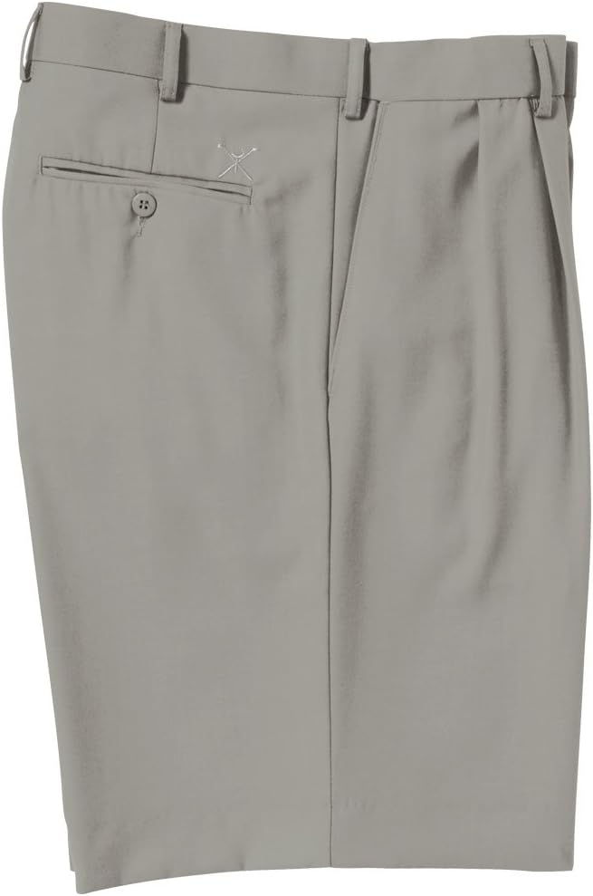 Bocaccio Mens Pleated Expandable Waistband Shorts Grey 36