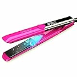 DORISILK 500 Degree High Temp Professional Hair Straightener，1 Inch Ceramic Flat Iron ，2 in 1 Hair Straightener and Curler，Plasma Flat Iron Get Frizz-Free ，Dual Voltage for Travel Using（Hot Pink）