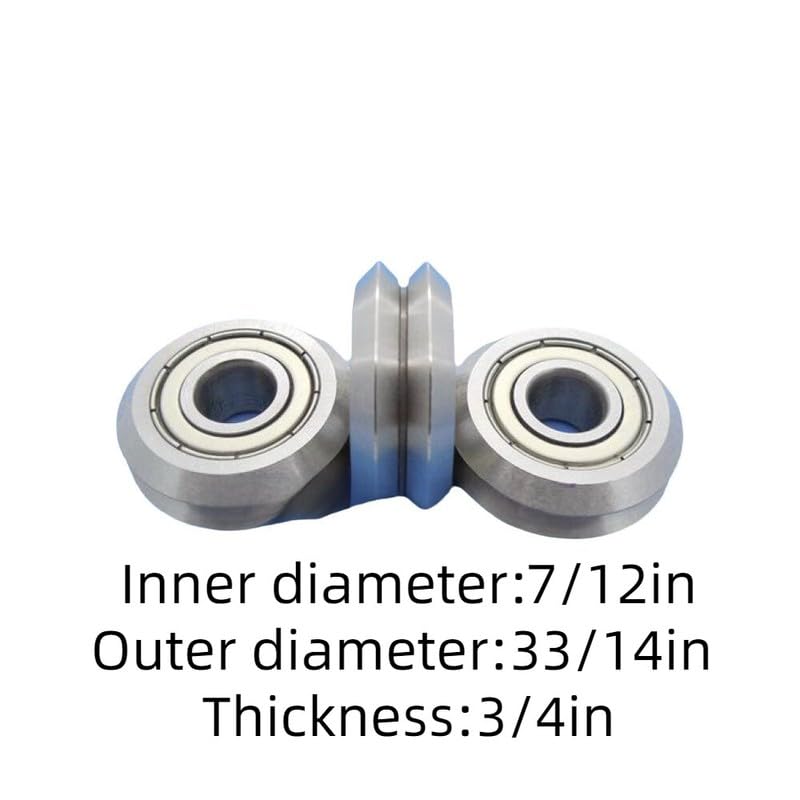 2PCS V/W-Groove Rail Bearing 7/12x33/14x3/4in W4ZZ P0 Linear Guide Roller