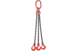 Chain Sling Three Leg with Grab Hooks Sling Chain Heavy Duty Lifting...
