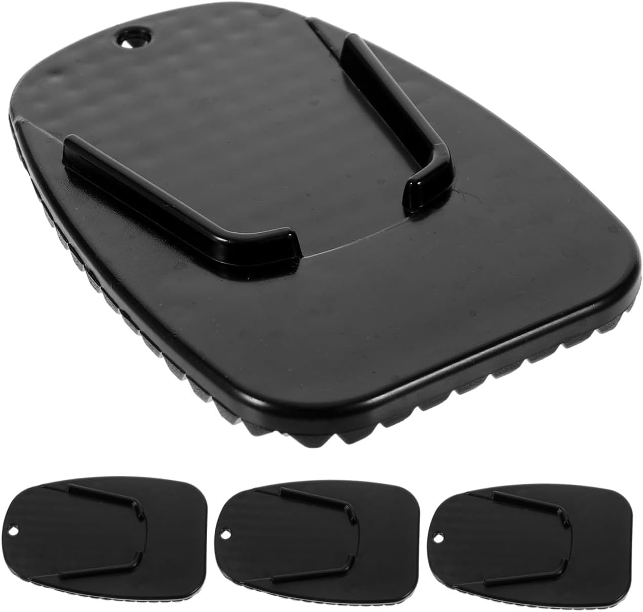 5pcs Motorcycle Kickstand Pads Black Side Stand Support Cushions for Enhanced Stability Soft Ground Lightweight and Portable Kickstand Extensions