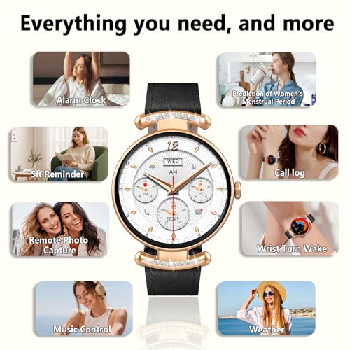 Image of Smart Watches for Women,Answer /Make Call,1.32 inch AMOLED Ultra-Clear Screen Smartwatch with Heart Rate,Sleep Monitor, Watches for Women for Samsung /Android /iOS,100+ Sports Mode,3ATM Waterproof