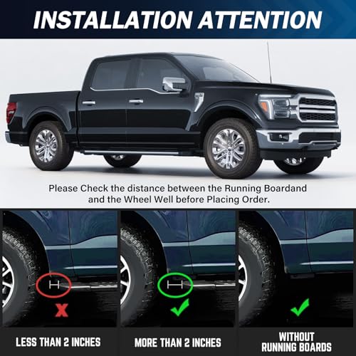 Image of Mud Flaps Compatible with Ford F-150 2015-2020 | Fits with OEM Fender Flares| Front & Rear Splash Guards | 4PCS Set | No Drill Installation | ABS Molded, Black
