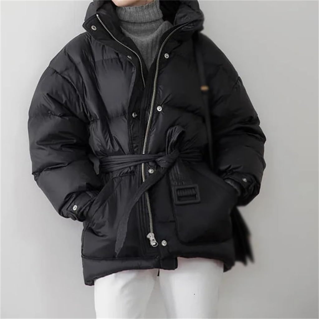 Women's Down Winter Jacket Easy Cuff Design Short Long Sleeve Standing Collar
