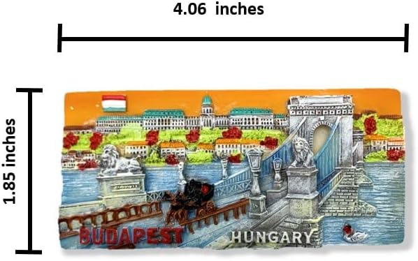 Miniatura 2 de A-ONE Széchenyi Chain Bridge Hungría 3D City Nevera imán 1PC+Parlamento de Budapest paños bordado parche 1 unidad, calcomanía para nevera, parche de