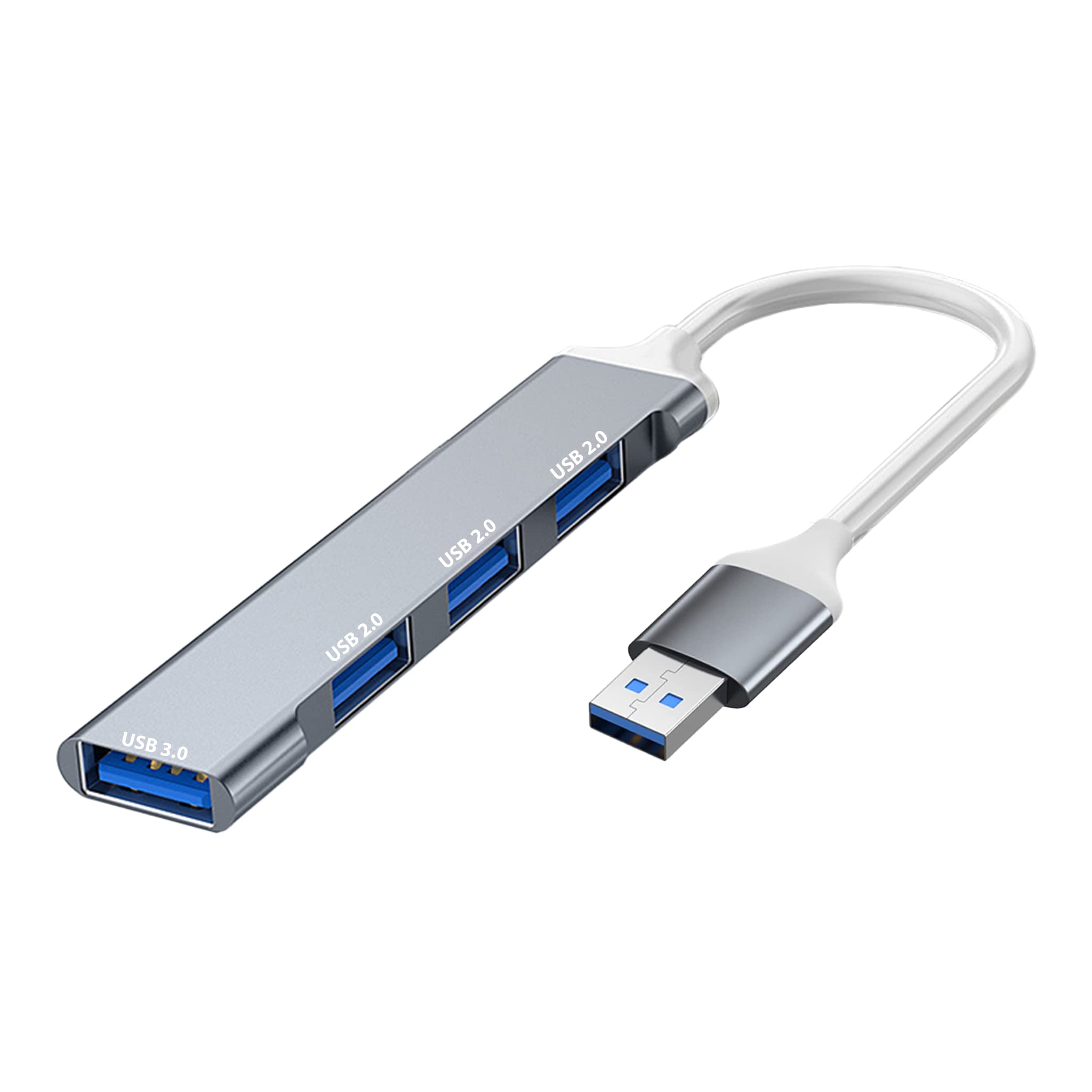 Pipestation® USB Hub (4-in-1) | 4-port USB-A USB3 USB 3 Hub Extension Splitter Multiport Adapter For - Laptop Pc Macbook Pro Air Mini Dell Hp Keyboard Flash Drive Steam Deck Stream Deck Dock Dongle