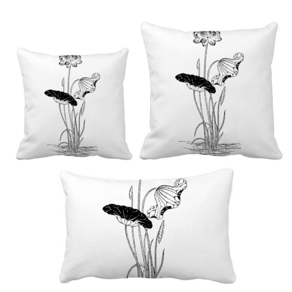 Coussin lotus blanc noir ensemble don idéal pour la crémaillère et la décoration du salon