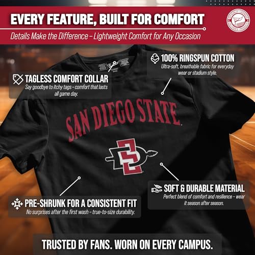 Image of NCAA Gameday Cotton T-Shirt for Men and Women | Officially Licensed NCAA Tee - Preshrunk Ring-Spun Cotton - Screen-Printed Team Logo