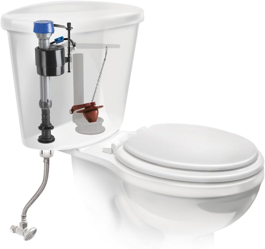 Fluidmaster 400ARHRFCS Universal High Performance PerforMAX Toilet Fill Valve, 2-Inch Flapper and CLICK SEAL 12-Inch Toilet Connector Repair Kit
