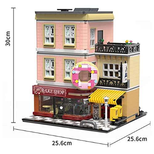 Wanjun Backhaus Stadt Straßenansicht Moc Gebäude Villa Modell 2919 Teile Gebäude Bäckerei Bausteinmodell Baustein… – Bild 7