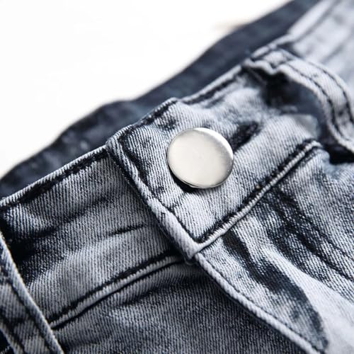 Men Summer Patchwork Denim Pants Ripped Skinny Trouser Ankle-Length Slim Fit Casual Distressed Jeans4