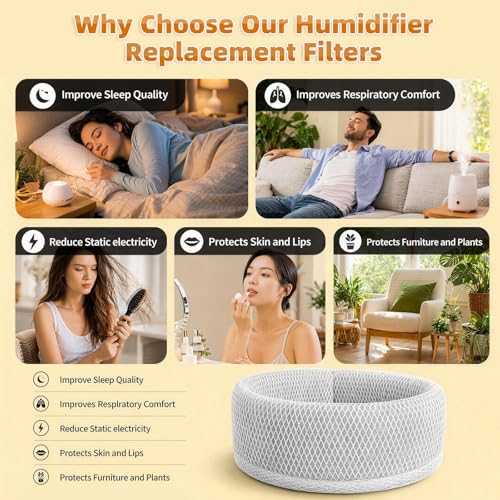 Image of 2 Pack Room Humidifier Wick Filter Replacement Compatible with Blueair Dreamwell H38i and H76i Humidifier, 1 Gallon /2 Gallon Option, with Extra 10 Aroma Pads