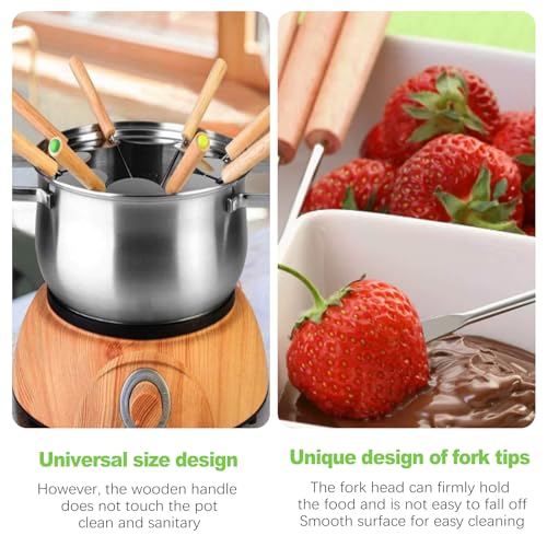 image for ZukoCert 6Pcs Stainless Steel Fondue Forks, Color-Coded 9.5 Inch Fondu