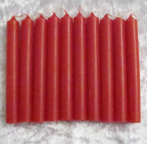 Biedermann & Sons Red Chime Candles (Set of 20), Unscented Tree and Chime Tapers, 4 Inch Tall 0.5 Inch Diameter, 2 Hour Long Burning Dripless Paraffin, for Angel Chime Carousels and Holders