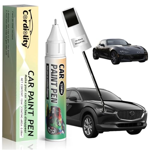 Image of 41W Jet Black Mica Touch Up Paint for Mazda, Color Accurate Car Paint Scratch Repair Pen, Quick & Easy Fix Automotive Chips and Nicks