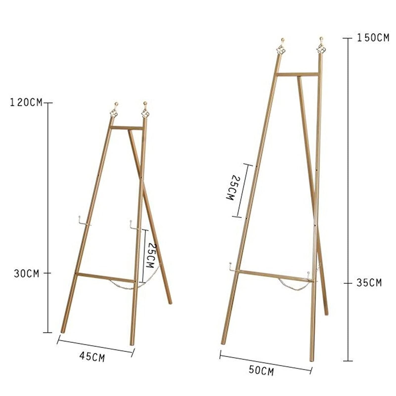 treppiede Supporto di Benvenuto per Hotel, Oggetti di Scena per Matrimoni Supporto per Poster da Pavimento, Cavalletto per esposizione di Dipinti Decorativi in Ferro Regolabile per Interni (120 cm)