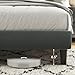 Fluest Queen Size Bed Frame, Platform Bed Frame with Velvet Upholstered Headboard, No Box Spring Needed, Sturdy Metal Support, Noise Free, Easy Assembly, Grey