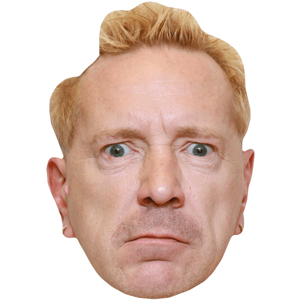 John Lydon (Stubble) Celebrity Mask, Flat Card Face, Fancy Dress Mask
