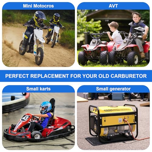 EFUTURETIME 49cc Vergaser Satz mit Luftfilter für 2-Takt 47cc-49cc Mini-Motorräder 13mm Vergaser Ersatzteile für Mini-Dirtbike Pocket Bike Motorrad Kinder