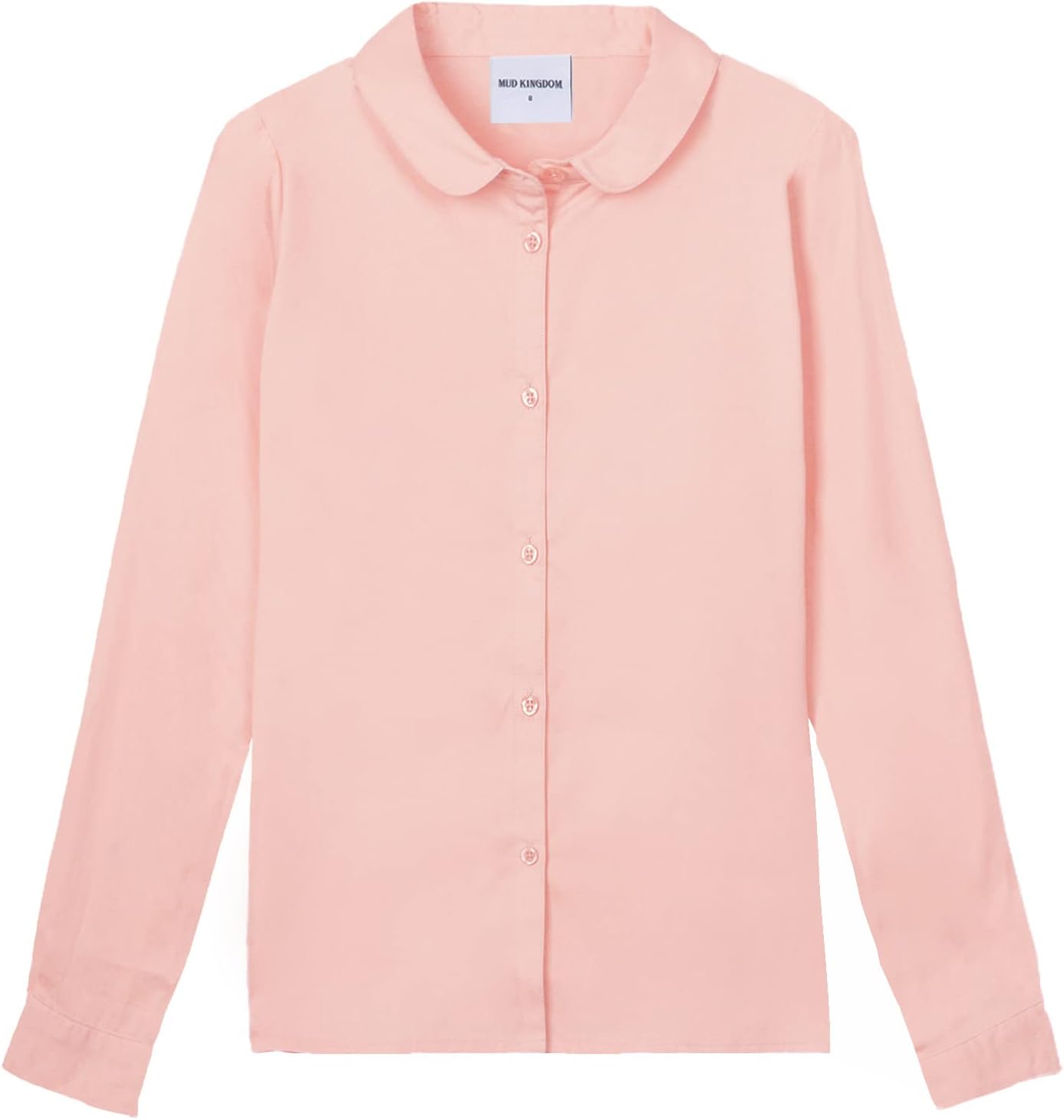Mud Kingdom Girls Dress Shirts School Uniform with Peter Pan Collar Poplin Long Sleeve Mud Kingdom Girls Dress Shirts School Uniform with Peter Pan Collar Poplin Long Sleeve