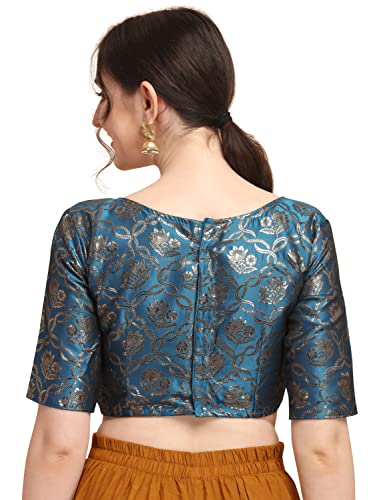 Image of OOMPH! Women's Art Silk Floral Half Sleeve Fitted Blouse