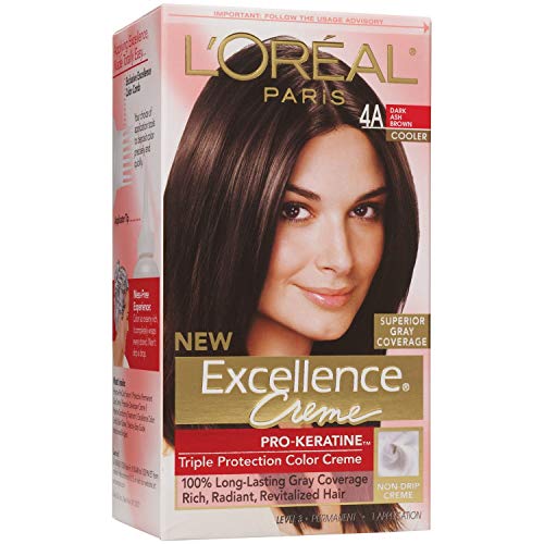 Image of L'Oreal Paris Excellence Creme Haircolor, Dark Ash Brown [4A] (Cooler) 1 ea (Pack of 3)