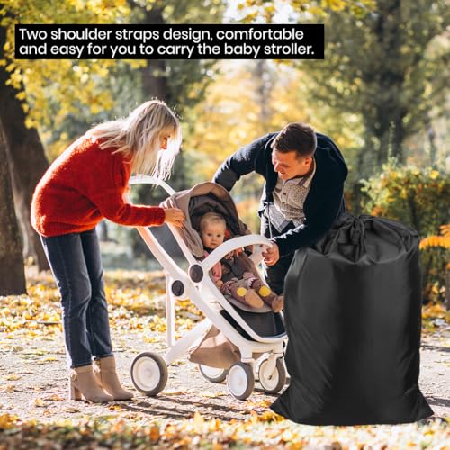 Image of SNOWIE SOFT Travel Bag for Folding Baby Stroller 600D Oxford Waterproof Dust-Proof Organizer Bag Multipurpose Storage Bag for Folding Pram, Baby Car Seat Stroller- Pack of 1