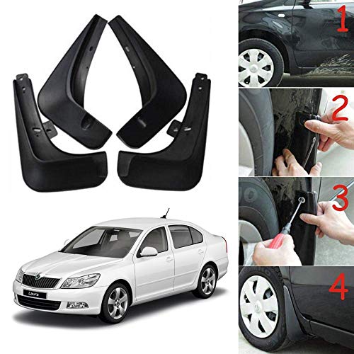 Image of Oshotto (O.E.M Fitting Cup Type) Mud Flap /Splash Guard Compatible with Skoda Laura Cup Fitting Cup Type (Set of 4)