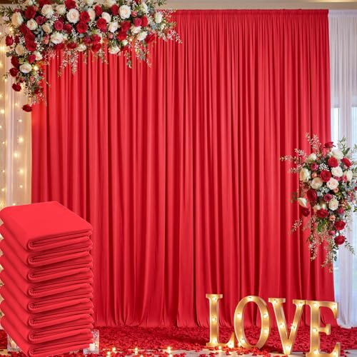 Rideaux de mariage rouges en polyester pour célébrer vos instants précieux en famille